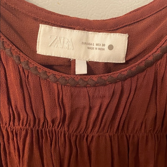 Zara Large ZW Collection Embroidered‎ Dress Boho Whimsical Garden Floral Fairy - Picture 6 of 12